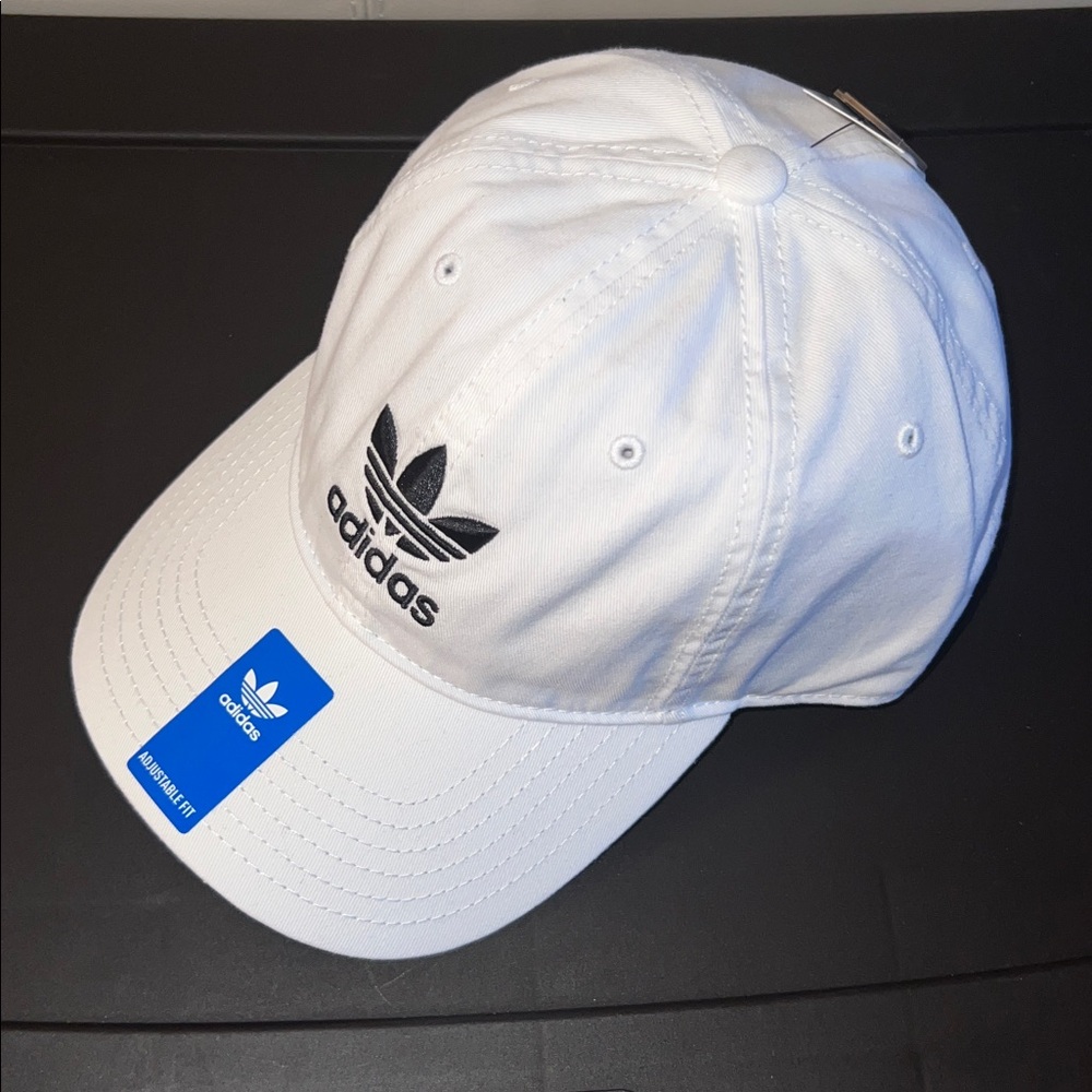 Adidas M Originals Relaxed Adjustable Hat, White, One Size